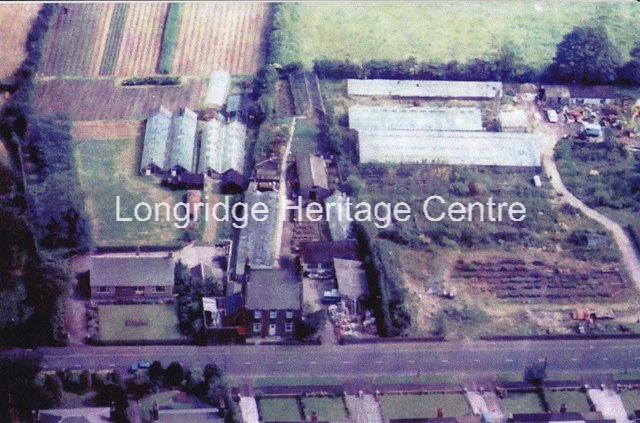 720 - Aerial View - Cottage Nursery, Dovedale Bungalow on Lower Lane - 1960
